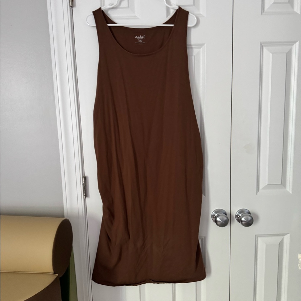 Isabel Maternity by Ingrid & Isabel Brown Tank Top Scoop Neck Dress